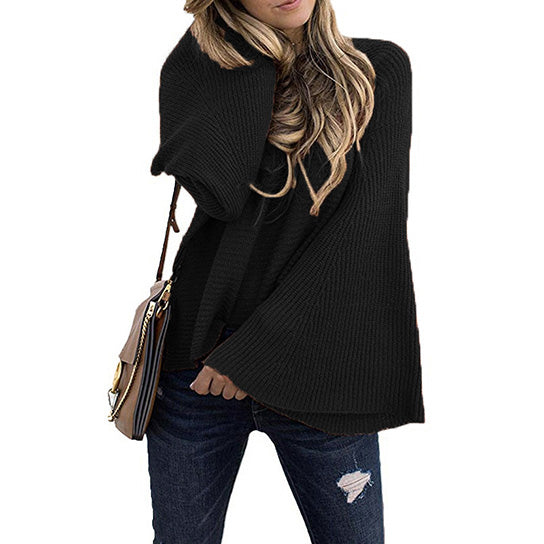 Flare Sleeve Batwing Style Sweater Image 3