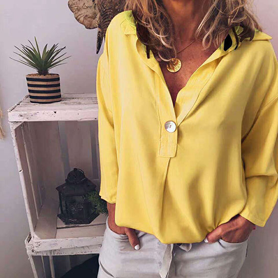 V Neck Chiffon Blouse in 4 Colors Image 2