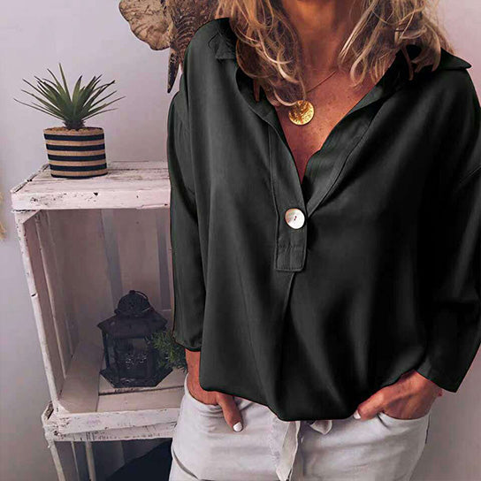 V Neck Chiffon Blouse in 4 Colors Image 3