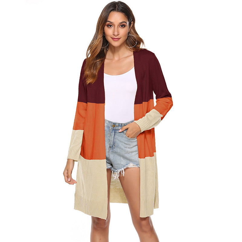 Multicolor Colorblock Duster Cardigan Image 2