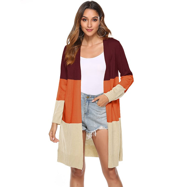 Multicolor Colorblock Duster Cardigan Image 1