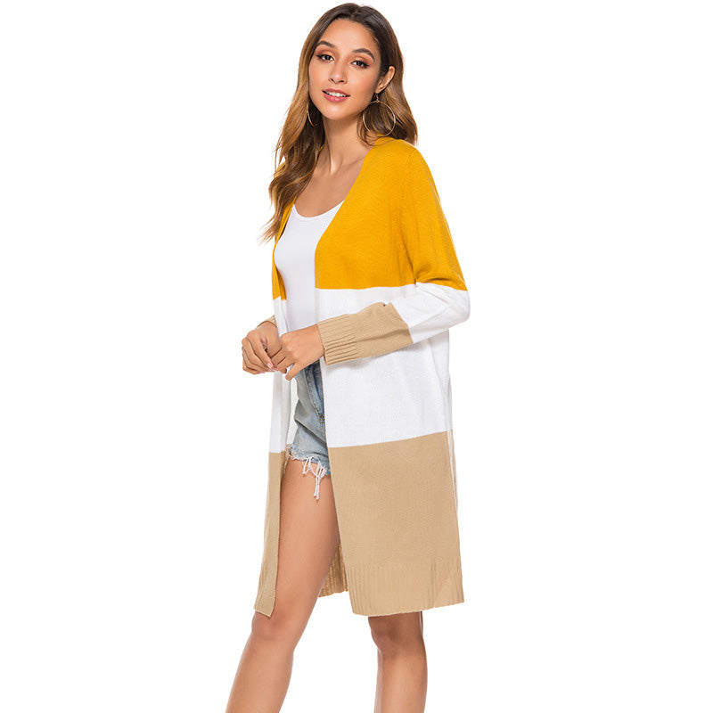 Multicolor Colorblock Duster Cardigan Image 3