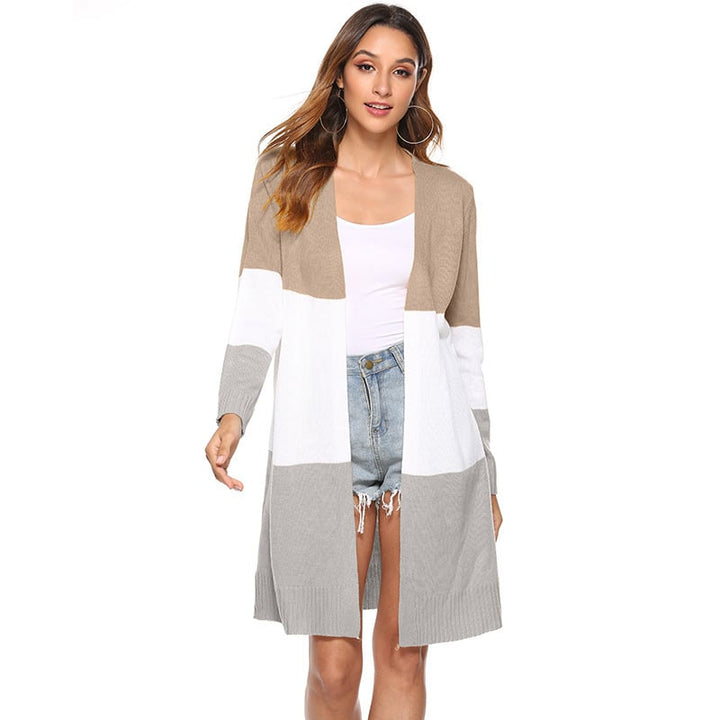 Multicolor Colorblock Duster Cardigan Image 1