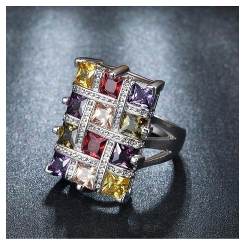 High-grade hegemonic rings of hot-selling colored square bricks Image 2