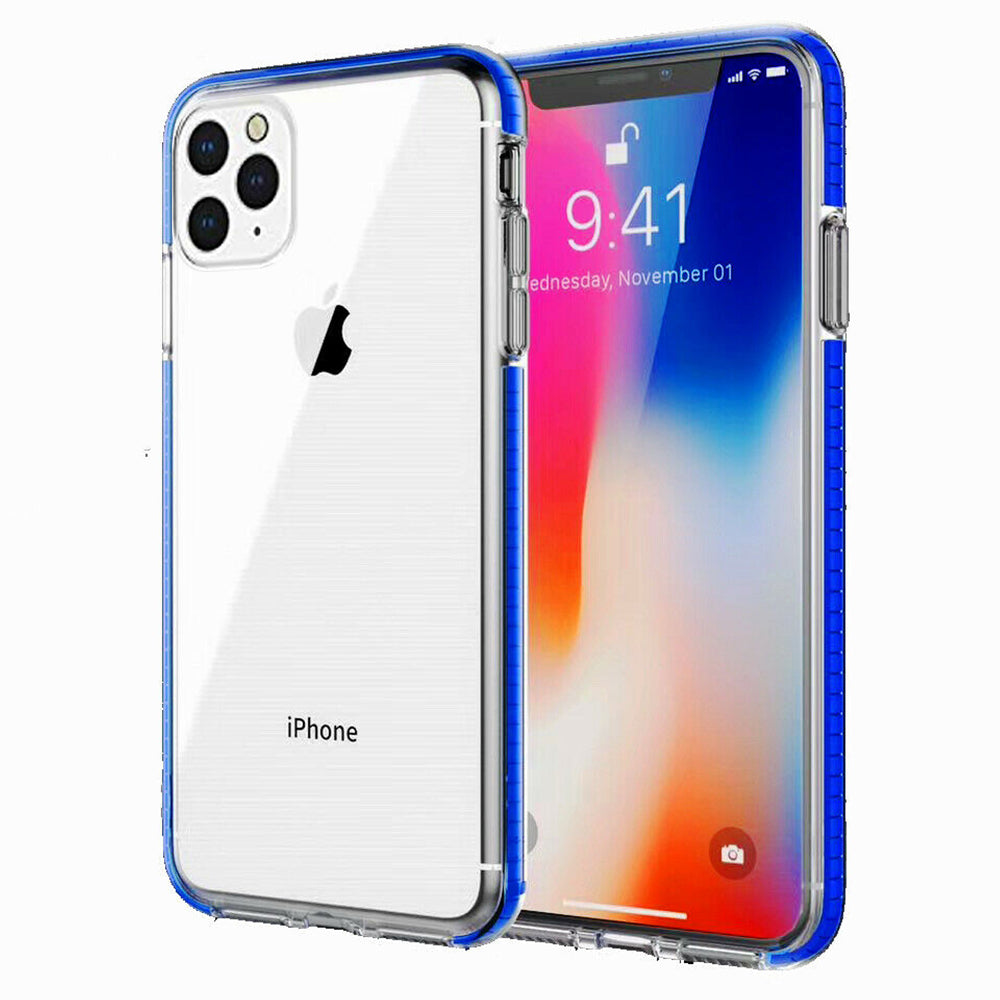 For Apple iPhone 11 Pro Max Full Body Clear TPU Bumper Shockproof Protective Hybrid Case Cover - Black Image 2