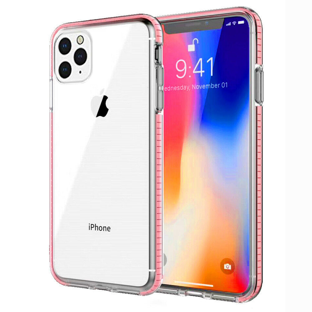 For Apple iPhone 11 Pro Max Full Body Clear TPU Bumper Shockproof Protective Hybrid Case Cover - Black Image 3