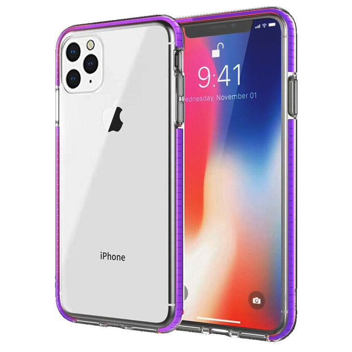 For Apple iPhone 11 Pro Max Full Body Clear TPU Bumper Shockproof Protective Hybrid Case Cover - Black Image 4