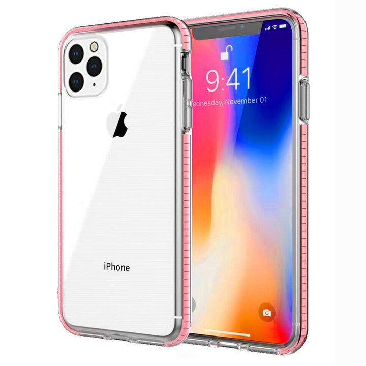 For Apple iPhone 11 Full Body Clear TPU Bumper Shockproof Protective Hybrid Case Cover - Black Image 3