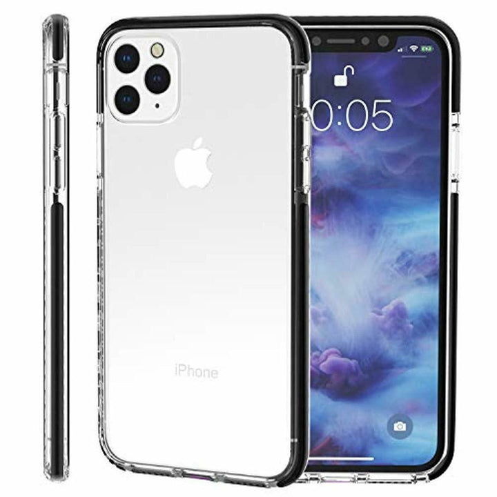 For Apple iPhone 11 Pro Max Full Body Clear TPU Bumper Shockproof Protective Hybrid Case Cover - Black Image 10