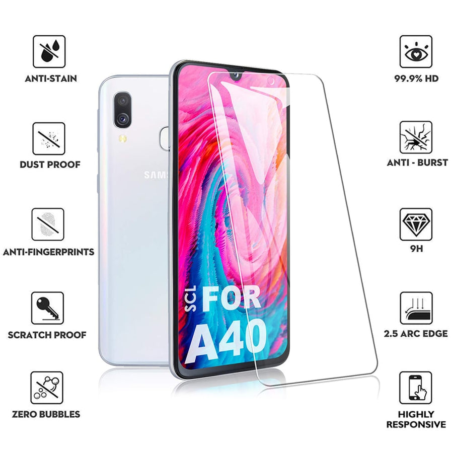 Samsung Galaxy A40 Tempered Glass Screen Protector Ultra Clear 2.5D Edge Image 1