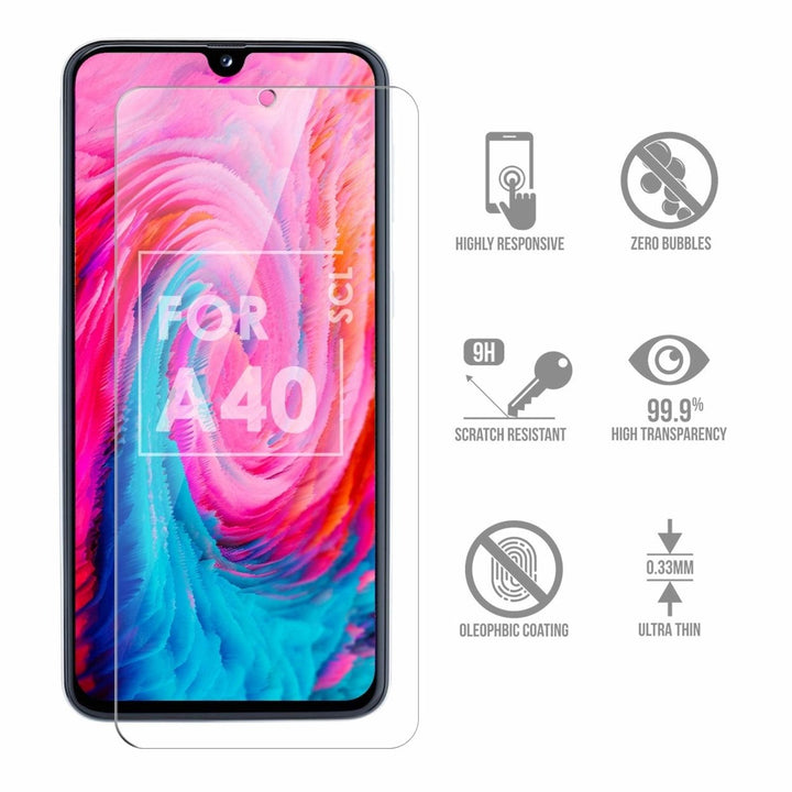 Samsung Galaxy A40 Tempered Glass Screen Protector Ultra Clear 2.5D Edge Image 3