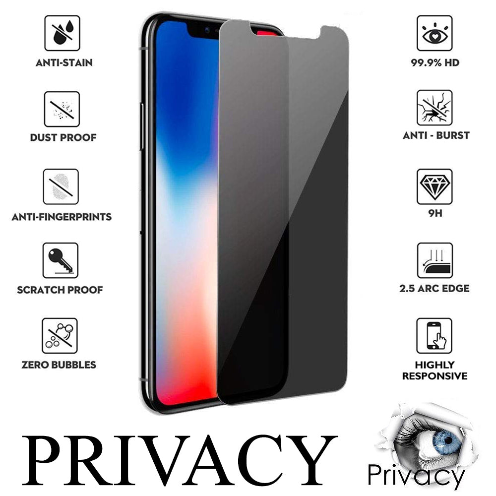 For Apple iPhone XS / iPhone X Front and Back Coverage Tempered Privacy Glass Screen Protector Image 1