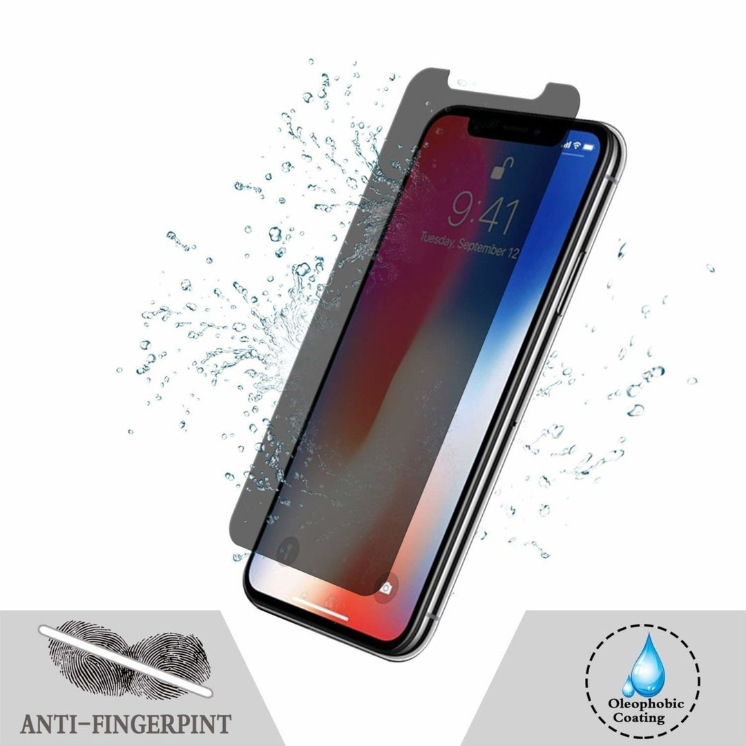 For Apple iPhone XS / iPhone X Front and Back Coverage Tempered Privacy Glass Screen Protector Image 3