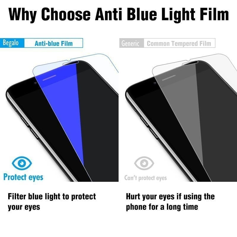 For Apple iPhone 6 / 6S Front and Back Coverage Anti Blue Ray Light Tempered Glass Screen Protector Image 4