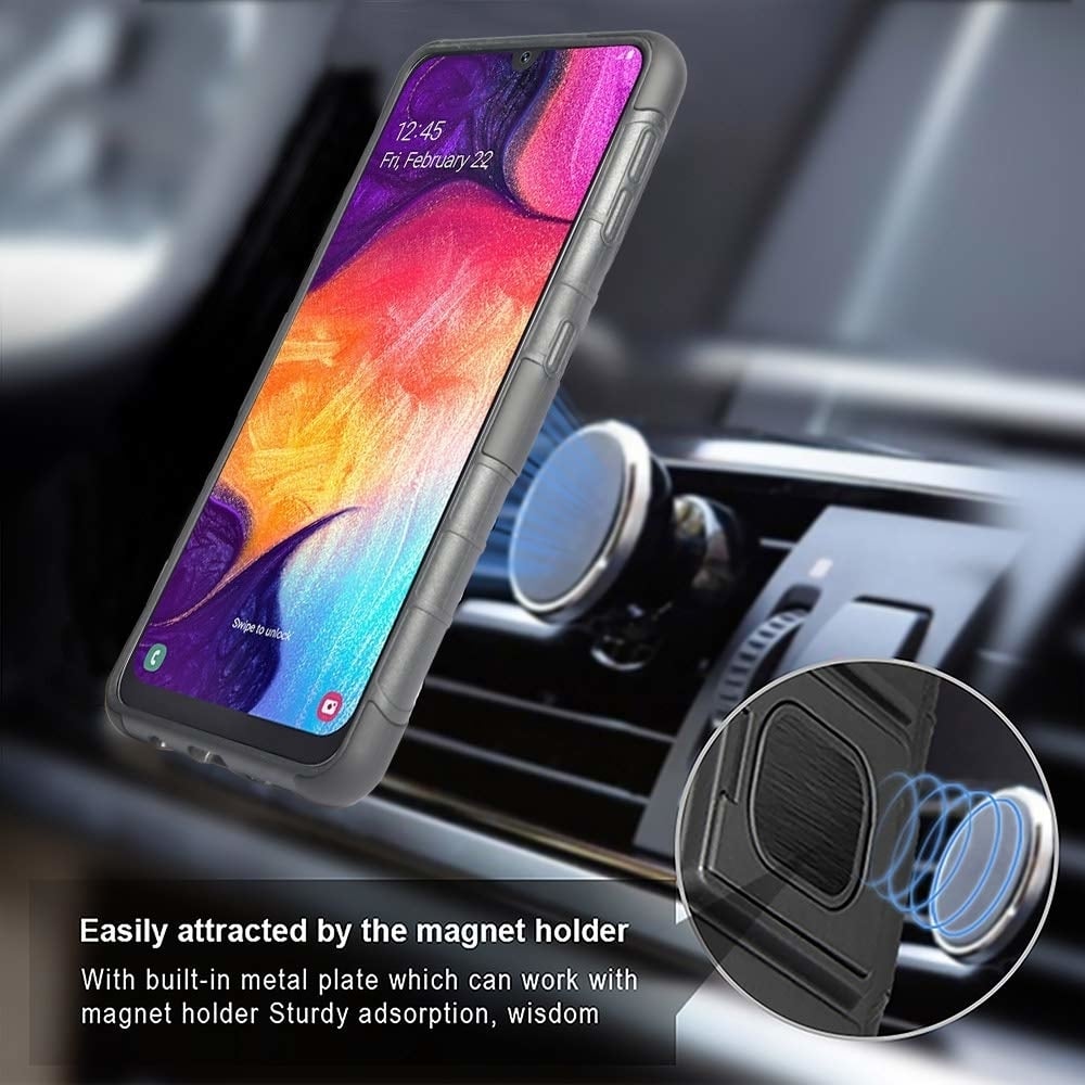 Samsung Galaxy A50 SM-A505 Magnetic Holster Belt Clip Case Cover Black Armor Image 3