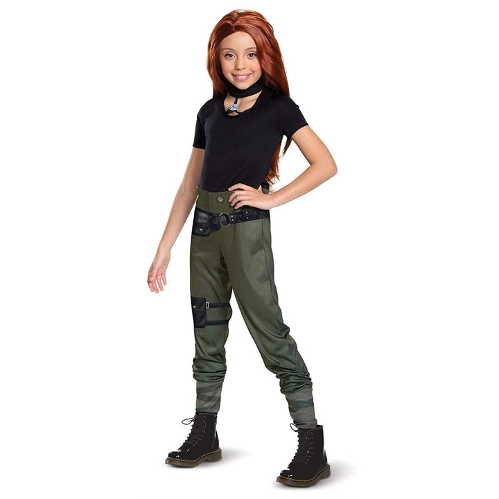 Kim Possible Agent Classic Girls Size S 4/6X Costume Jumpsuit Disney Disguise Image 1
