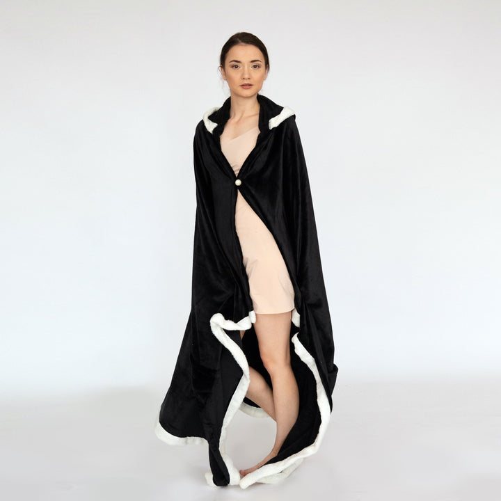 Ultra-Soft Snuggle Hooded Blanket Robe with Sherpa Trim Image 3