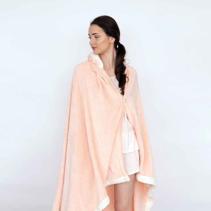 Ultra-Soft Snuggle Hooded Blanket Robe with Sherpa Trim Image 9