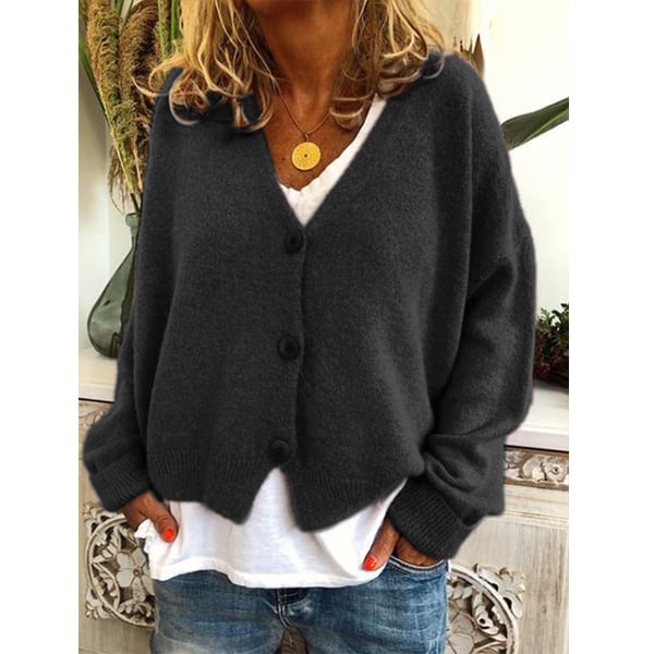 Winter Knitted Wool Blend Casual Long Sleeve Sweater Image 1