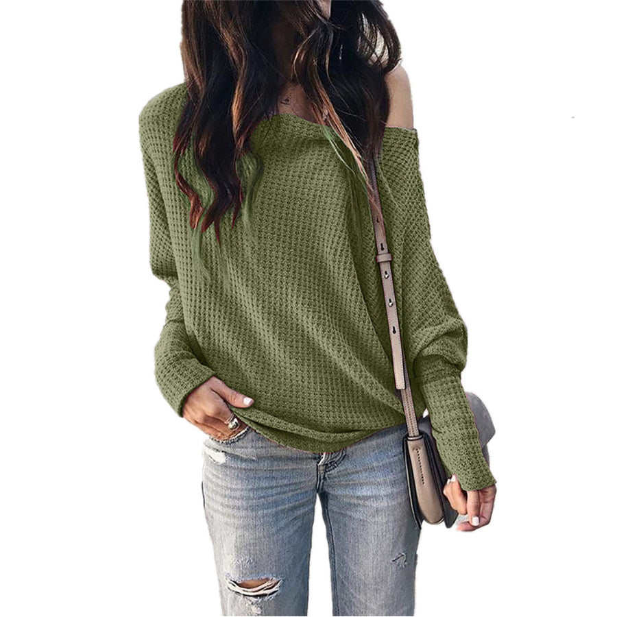 Waffle Knit Batwing Sleeve Top Image 1