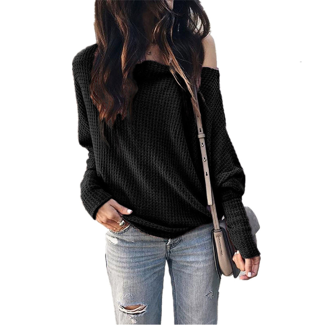 Waffle Knit Batwing Sleeve Top Image 2