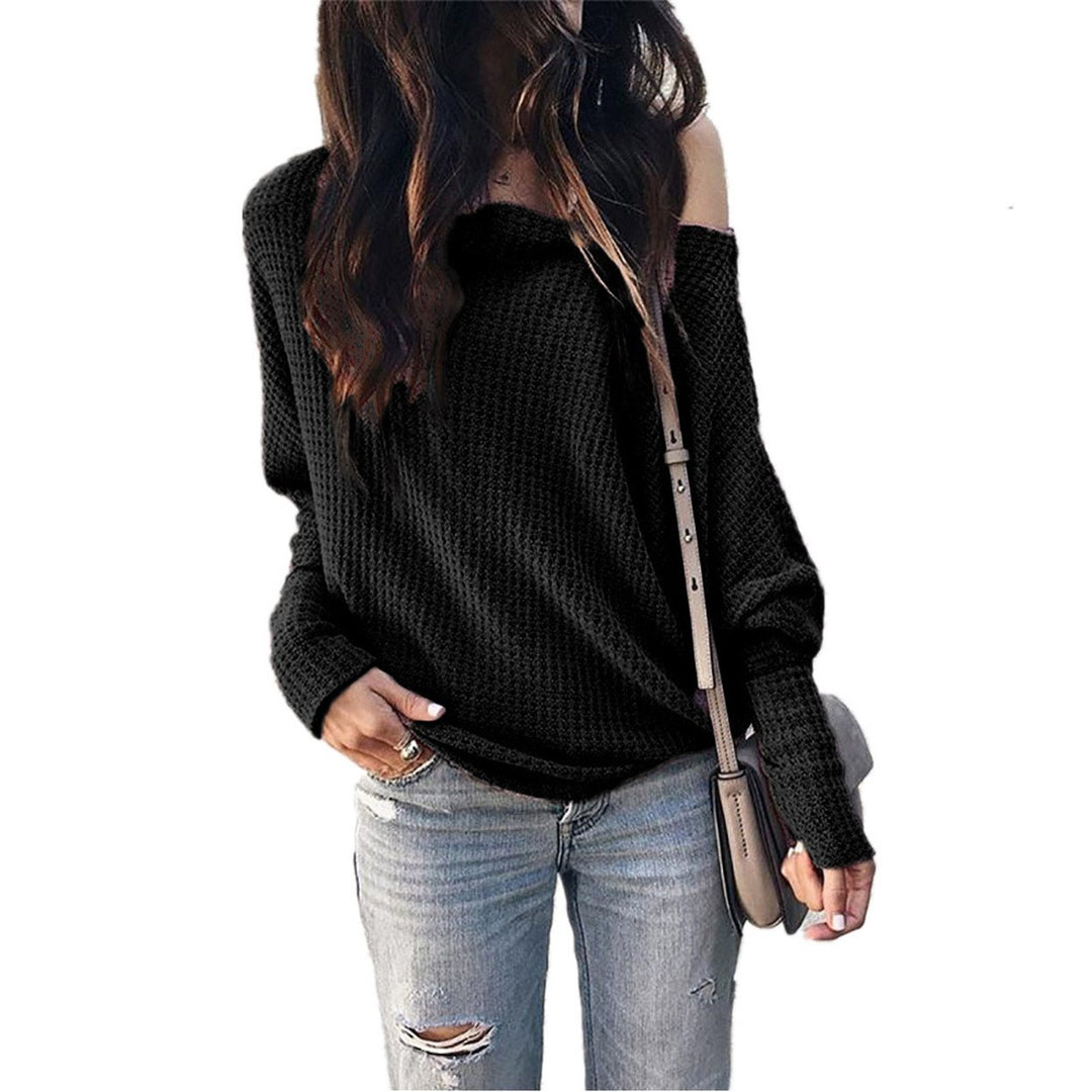 Waffle Knit Batwing Sleeve Top Image 1