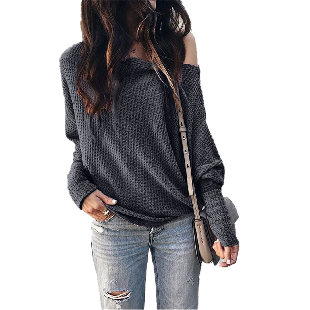 Waffle Knit Batwing Sleeve Top Image 3