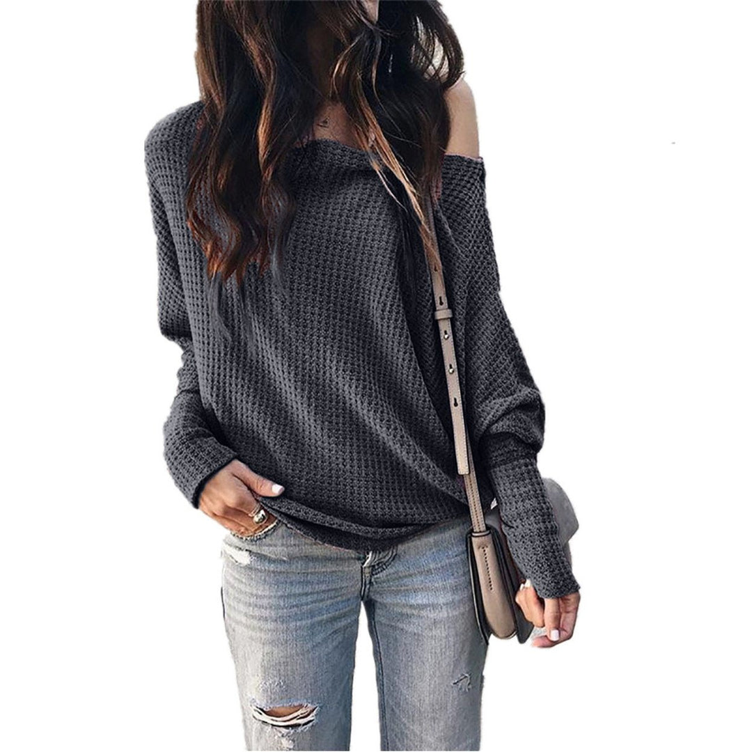 Waffle Knit Batwing Sleeve Top Image 1