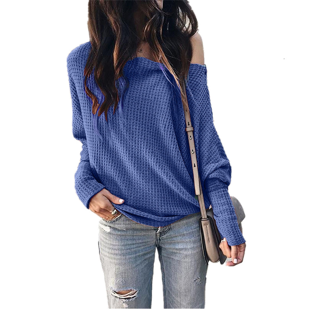 Waffle Knit Batwing Sleeve Top Image 4