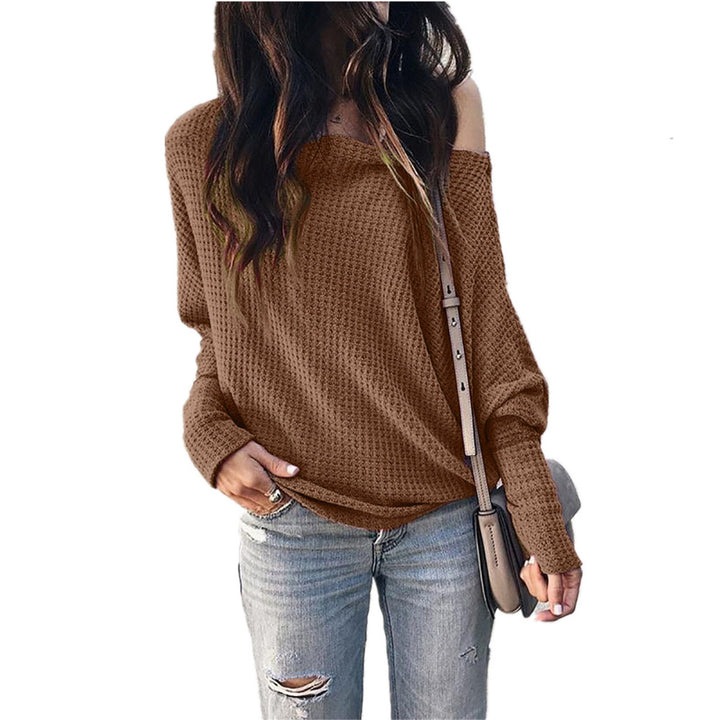 Waffle Knit Batwing Sleeve Top Image 4