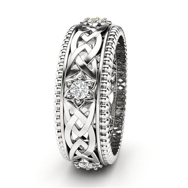 Popular style White Ring Hollow-out High-grade Wedding Ring Image 2