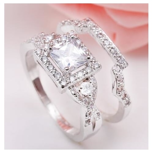 High-grade platinum-plated trendy ring platinum-plated set ring Image 1