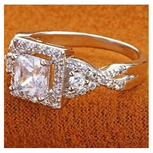 High-grade platinum-plated trendy ring platinum-plated set ring Image 2