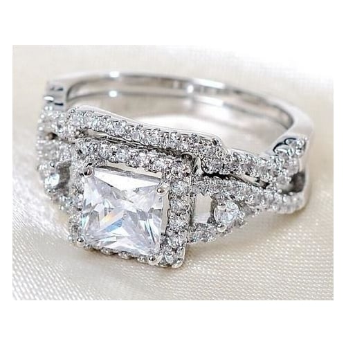 High-grade platinum-plated trendy ring platinum-plated set ring Image 3