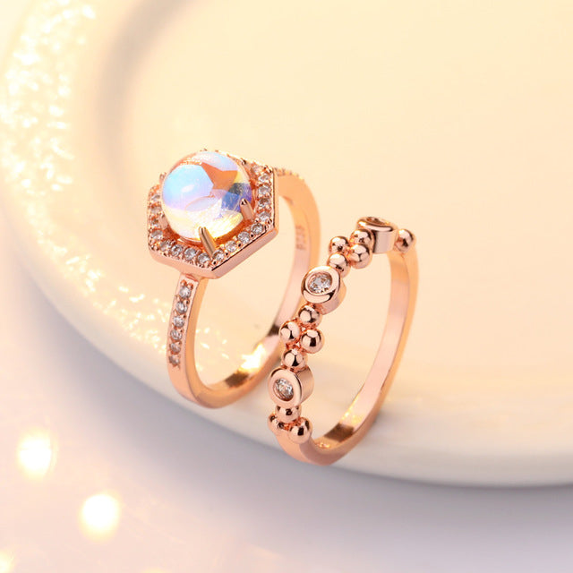 24K Popular style -plated Moonstone Ring Image 2