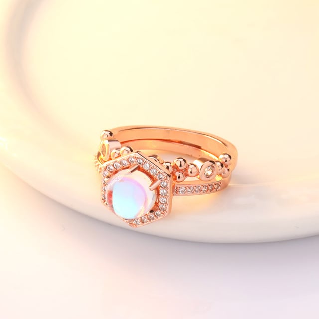 24K Popular style -plated Moonstone Ring Image 3