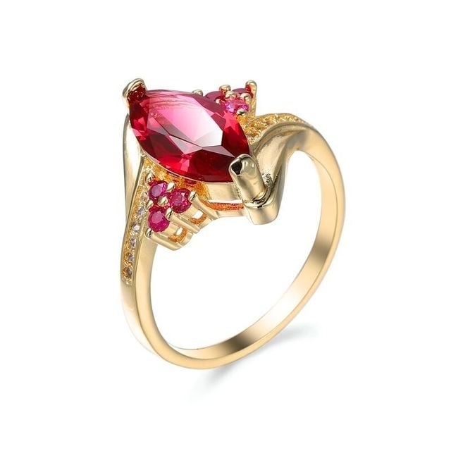 Ruby horseeye Artificial zircon ring Image 1