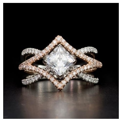 Sparkle four prong Artificial zircon ring Image 1