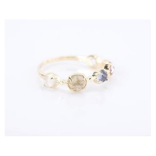 Japanese Light and Luxury Energy is a natural Topa Moonlight Elongated Cordierite Amethyst S Fashion style Ring Image 1