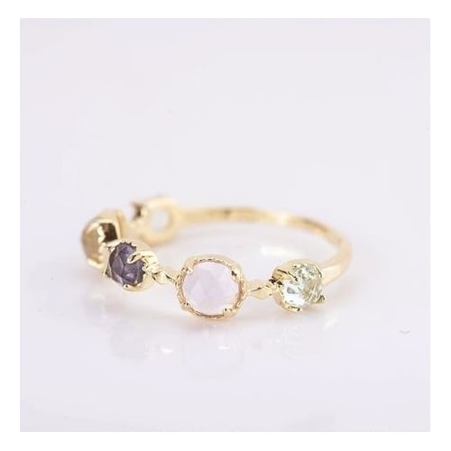 Japanese Light and Luxury Energy is a natural Topa Moonlight Elongated Cordierite Amethyst S Fashion style Ring Image 2