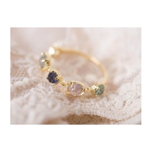 Japanese Light and Luxury Energy is a natural Topa Moonlight Elongated Cordierite Amethyst S Fashion style Ring Image 3