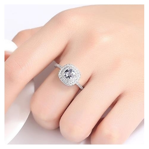 Eight Hearts Eight Arrows Artificial zircon Rings Ladys Ring Couples Proposal Ring Image 2