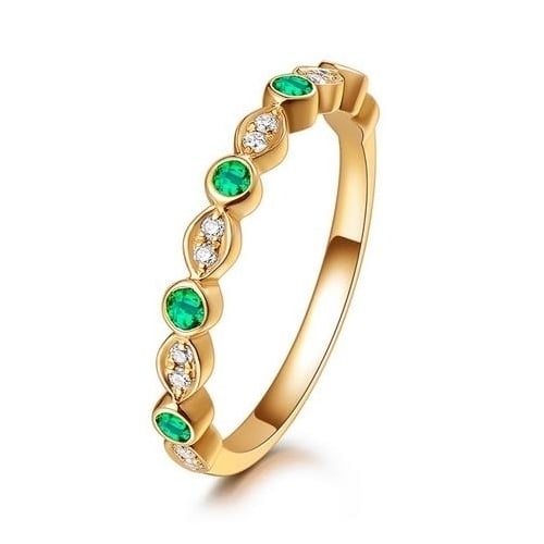 Light Luxury Girl Ring Popular style en Emerald Ruby Ring Image 1