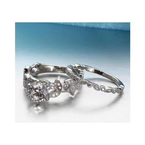 Popular Artificial zircon Leaf Ring Image 2