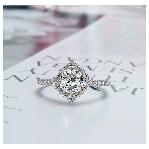 Popular engagement rings with elaborate Artificial zircon finger rings Image 3