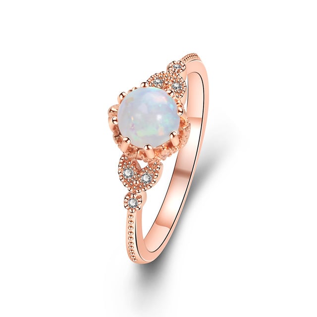 Couple Ring Fashion Handwear opal Ring Image 1