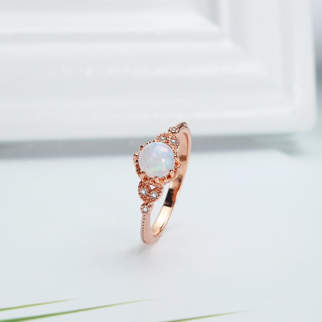 Couple Ring Fashion Handwear opal Ring Image 4