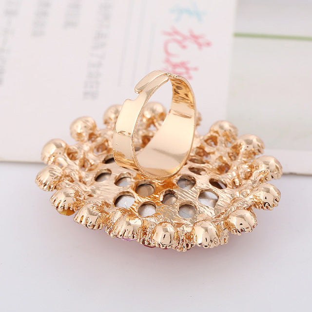 Retro super luxury open adjustable ring Image 3