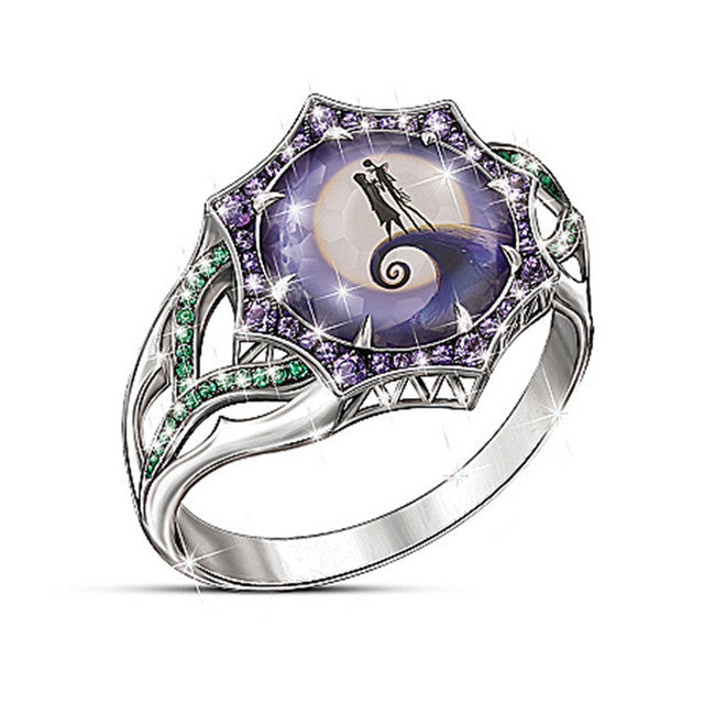 Purple double ring fashion Christmas soul night ring Image 1