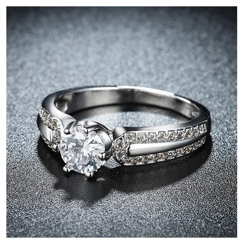 eight claw heart wedding ring with Artificial zircon ring Image 3